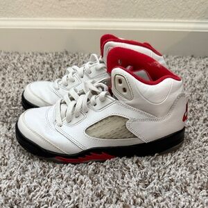 Kids White and Red Jordan’s